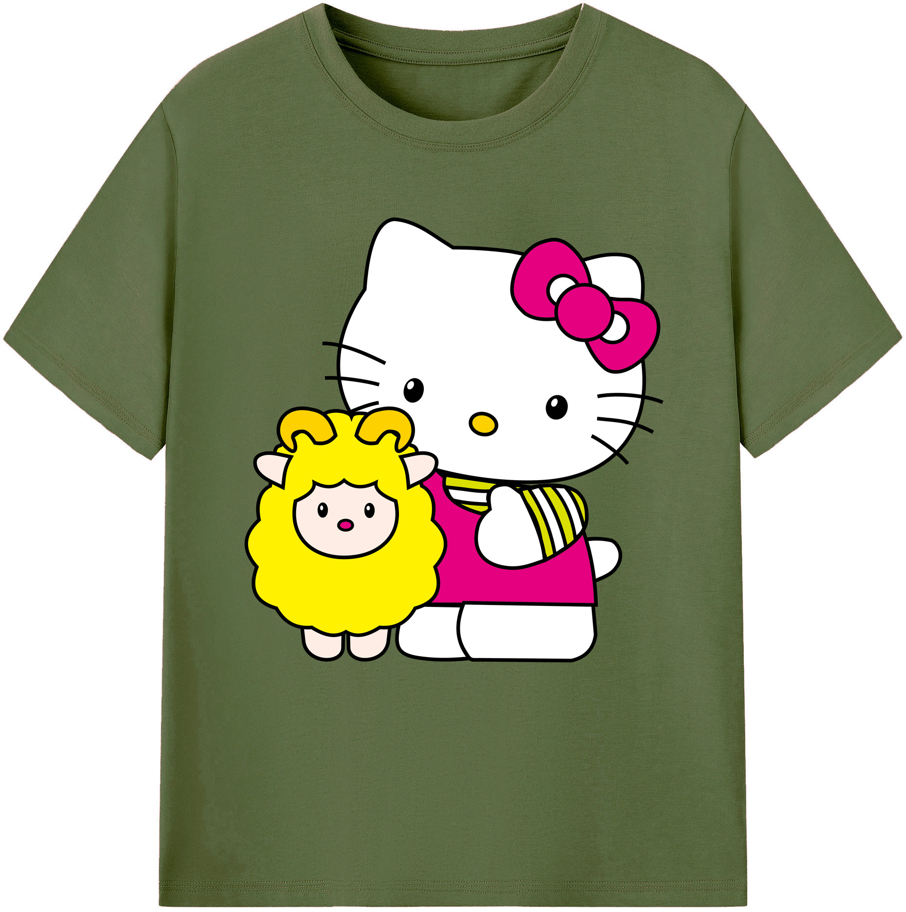 （画像用） Hello Kitty ハローキティ 綿100％半袖Tシャツ（フロントプリント）